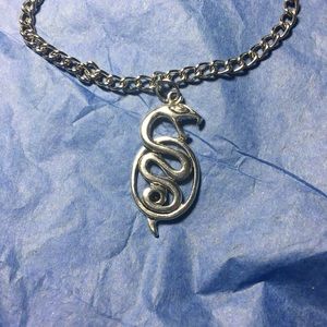 snake silver chain necklace